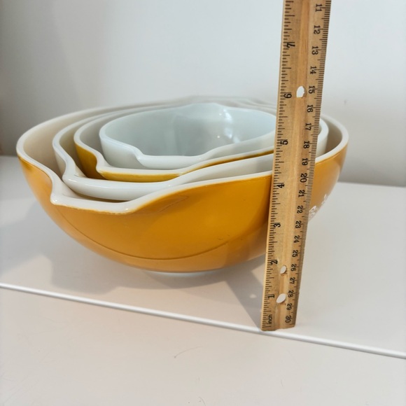 PYREX mixing bowls vintage butterfly gold Cinderella nesting set of 4 floral - Picture 15 of 16